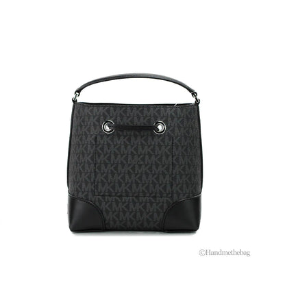 Michael Kors Mercer Small Black PVC Bucket Crossbody Bag